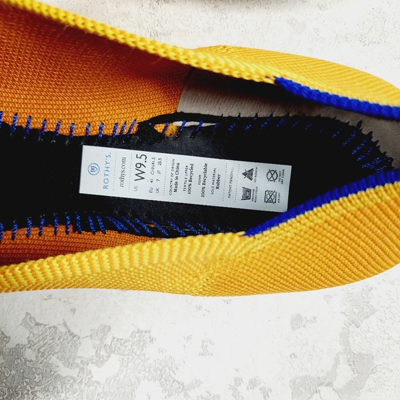 New Rothy's The Flat Yellow Knit Round Toe Slip On Loafers W4 - Picture 7 of 8